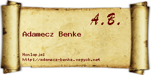 Adamecz Benke névjegykártya